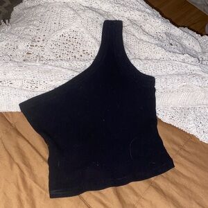 Black One-Shoulder Women's Top